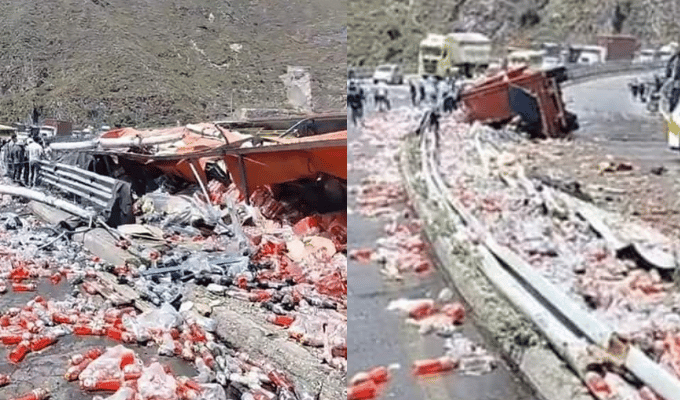 Accidente de Tráiler Desata Robos y Cierra Paso a Quito en Las Viñas