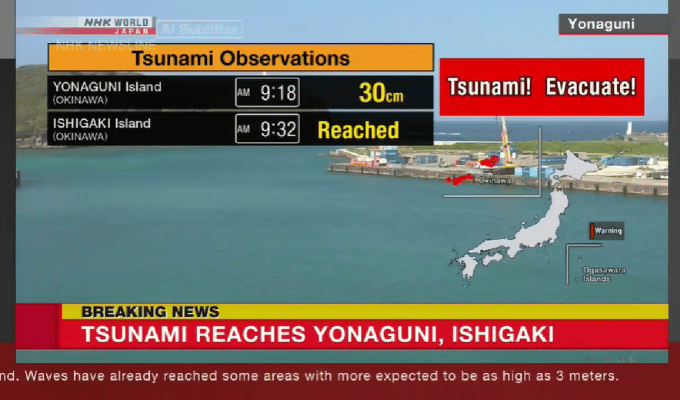 ¡Alerta roja! Terremoto de 7,5 sacude Taiwán y desata temor de tsunami