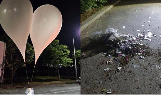 Globos con basura de Corea del Norte siembran caos en Corea del Sur