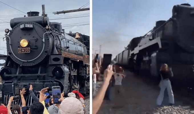 Locomotora de casi 100 años protagoniza accidente viral en Coahuila