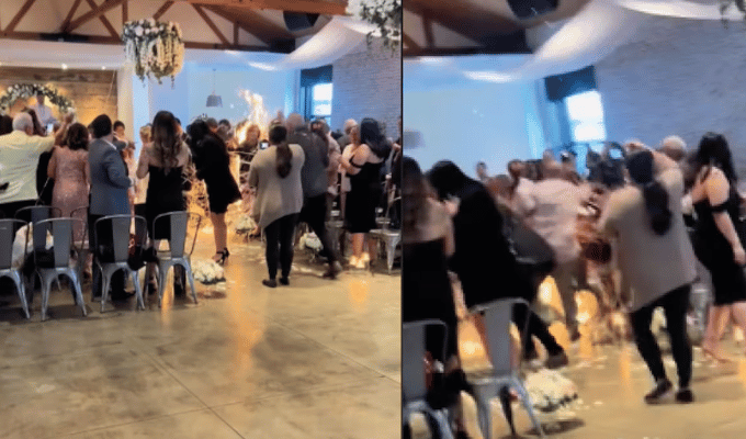 ¡Increíble! Vestido de novia se prende fuego en plena celebración