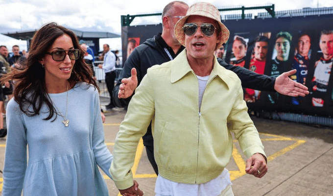 Brad Pitt e Inés de Ramón, inseparables en el Gran Premio