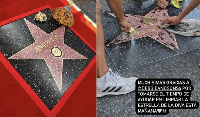 Vandalismo en Hollywood: La estrella de Jenni Rivera, blanco de ataque