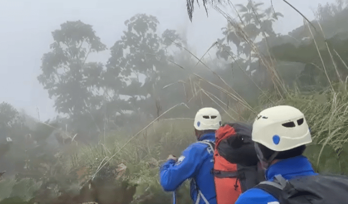 Operativo de rescate en el volcán Tungurahua: jóvenes desaparecidos