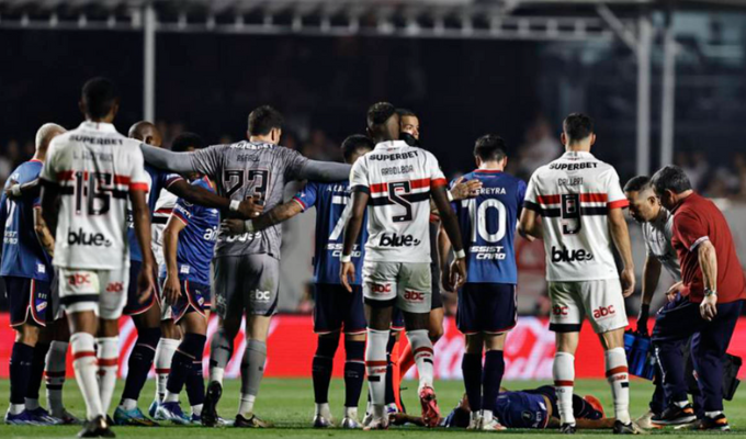 Desmayo de jugador marca el partido de São Paulo y Nacional.