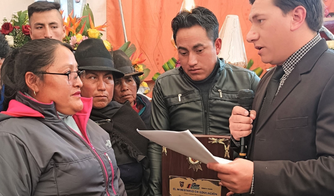 Baltazar Ushca inmortalizado en la escuela Nevado Chimborazo