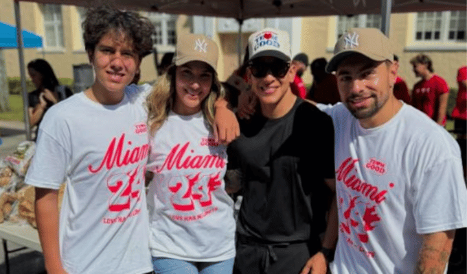 Alejandra Jaramillo y Daddy Yankee en evento benéfico en Miami