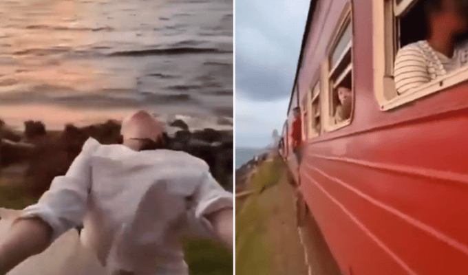 Grababa un video en tren y una rama la lanzó hacia arbustos
