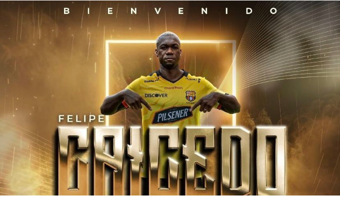 ¡Oficial! Felipe Caicedo refuerza al Barcelona SC para el 2025.