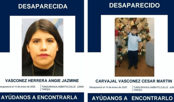 Policía busca pistas de desaparecidos en Tungurahua y más