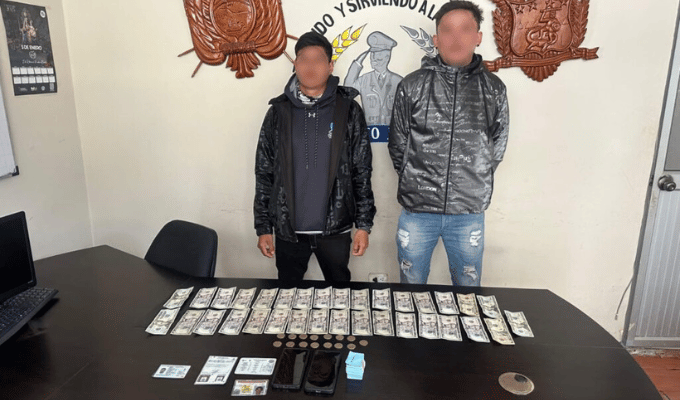 Policía detuvo a dos hombres por préstamos ilegales en Tungurahua