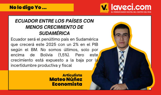 ECUADOR ENTRE LOS PAÍSES CON MENOS CRECIMIENTO DE SUDAMÉRICA