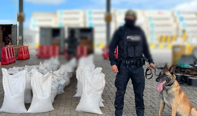 Ecuador frena envío de cocaína a Alemania: más de 600 kilos incautados