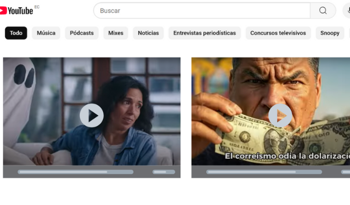 Videos a favor y en contra de González y Noboa invaden YouTube