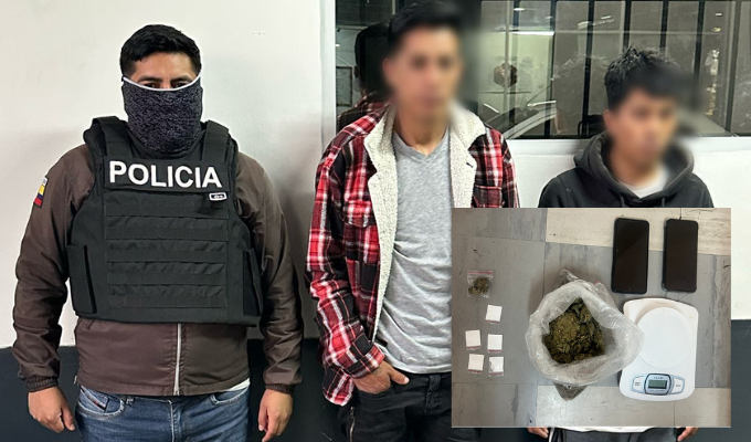 En Pelileo, dos hombres fueron atrapados con maría y polvo