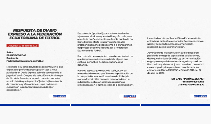 ¡Diario Expreso le responde con todo a Francisco Egas!