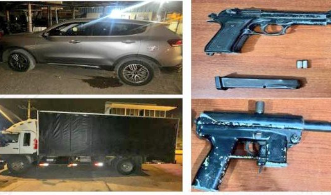 Recuperan carros robados y hallan armas en operativo sorpresa
