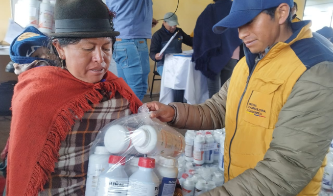 Fertilizantes gratis para 524 productores de Tungurahua.