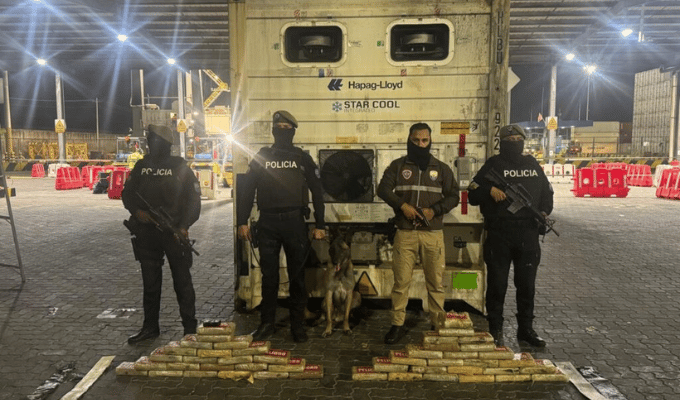 Guayaquil: incautaron 45 kilos de cocaína en el puerto