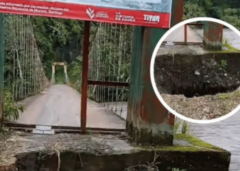 Puente por colapsar pone en riesgo a más de 100 estudiantes en Morona
