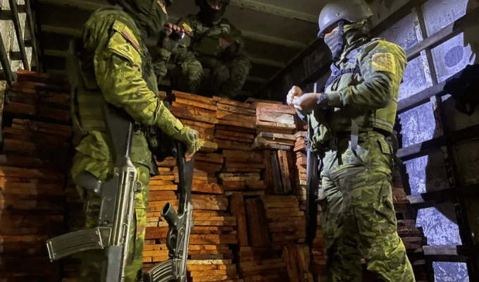 Militares decomisan 900 piezas de madera y un camión en Baños
