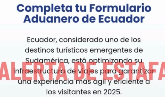 ¡Cuidado! Estafan con falso Formulario de Registro Aduanero