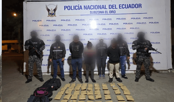 Tres capturados por tráfico de drogas en El Oro