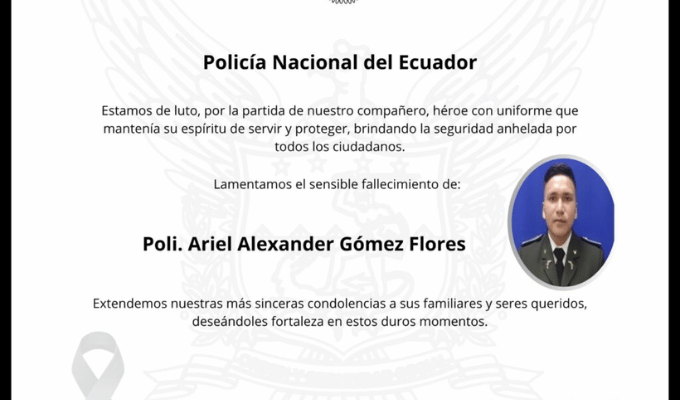 Policía murió al intentar evitar un robo en Quito
