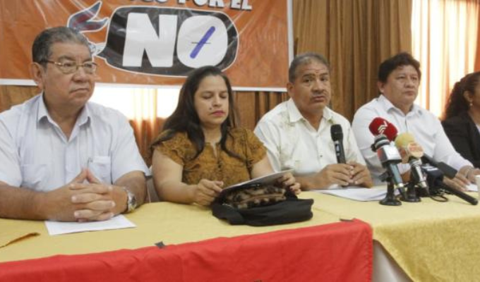 Conaie, UNE y colectivos de jóvenes y jubilados dicen NO a Noboa