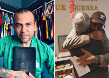 Dani Alves reapareció como predicador en Girona