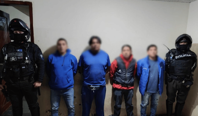 Cuatro aprehendidos por muerte violenta en Guayllabamba