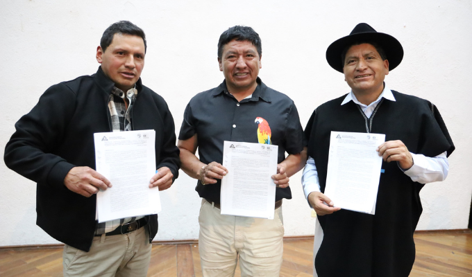 Agua segura para Tamboloma: firmaron convenio en Pilahuín