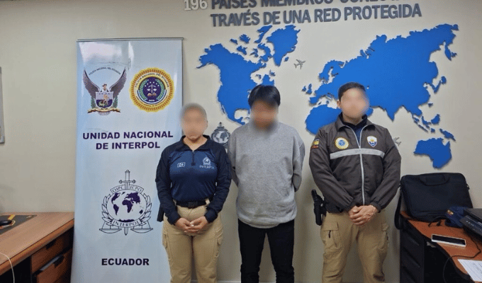 Cayó en Ecuador ecuatoriano con Notificación Roja de INTERPOL