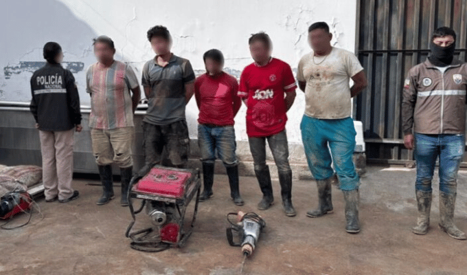 Cinco aprehendidos por presunta minería ilegal en Lita, Ibarra