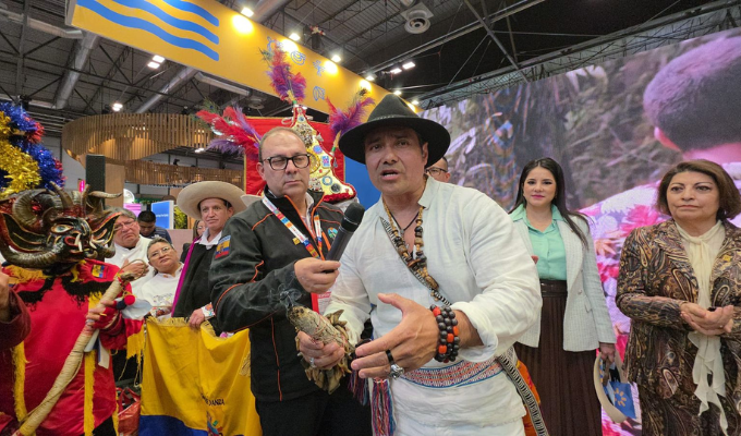 Rito andino encendió el Pabellón de Ecuador en FITUR 2026