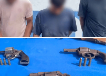 Caen cuatro sospechosos con armas de fuego en operativo policial