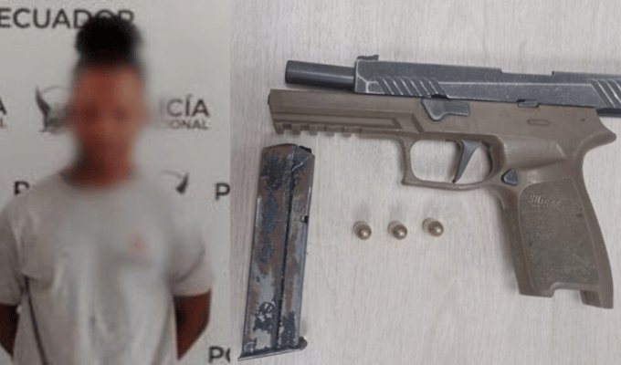 Cae alias “Potro” en Atacames con arma de fuego y municiones