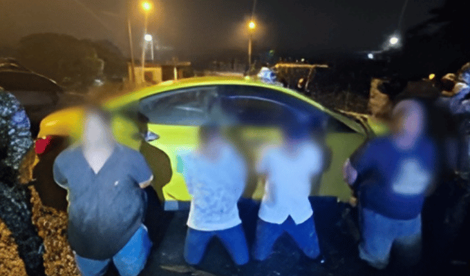 Cuatro sujetos armados fueron aprehendidos en operativo policial