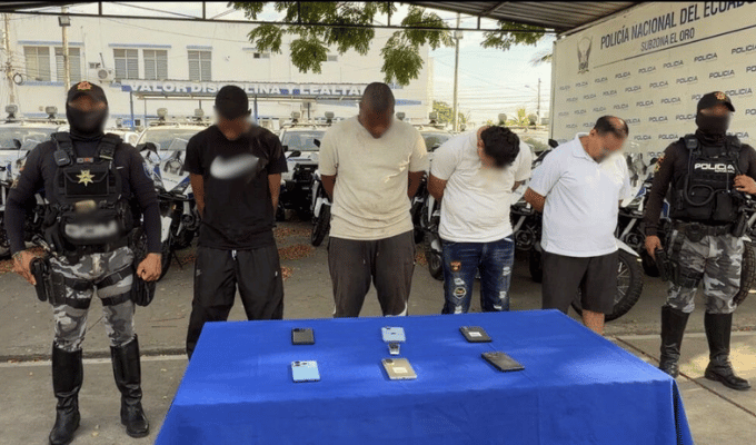 Machala: Policía evitó secuestro en pleno centro y capturó a cuatro