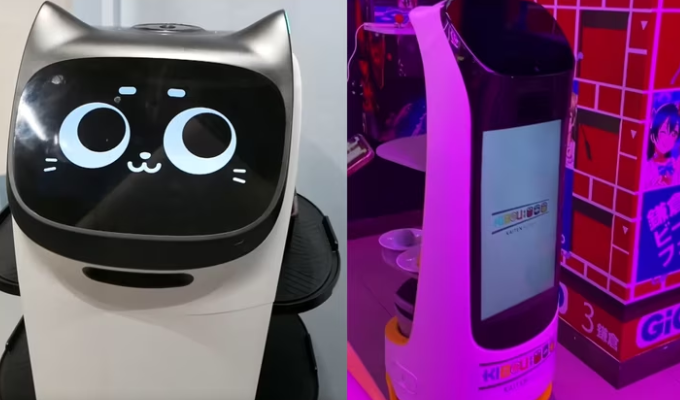 ¡Adiós humanos! Primer robot mesero causa revuelo en Quito.