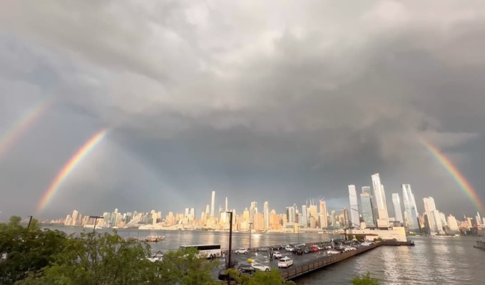 22 años después: Arco iris doble brilla en conmemoración al 9/11