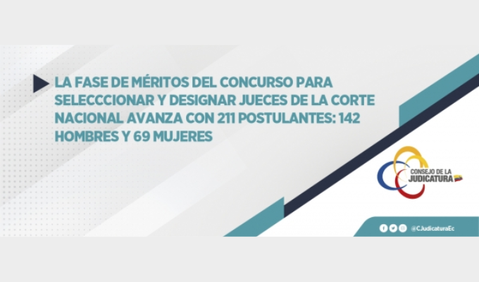 Cncurso de jueces: ¡69 mujeres desafían a 142 hombres!