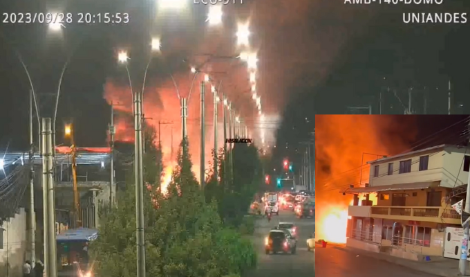 Vía Ambato-Pelileo: Fuego cerca de los asaderos ¡En desarrollo!